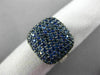 ESTATE LARGE 2.82CT DIAMOND & AAA SAPPHIRE 18KT WHITE GOLD 3D SQUARE PAVE RING
