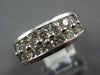 WIDE 1.01CT DIAMOND 14KT WHITE GOLD 3D CLASSIC 2 ROW BEADED FUN ANNIVERSARY RING