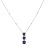 10.09CT DIAMOND & AAA SAPPHIRE 18KT WHITE GOLD EMERALD CUT & ROUND LOVE NECKLACE