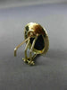 ESTATE LARGE AAA LAPIS 14KT YELLOW GOLD 3D HANDCRAFTED CLIP ON EARRINGS #26366