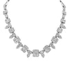 EXTRA LARGE 31.68CT DIAMOND 18KT WHITE GOLD MULTI SHAPE SQUARE COCKTAIL NECKLACE