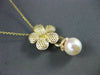 ANTIQUE DIAMOND & AAA SOUTH SEA PEARL 14KT YELLOW GOLD FLOWER PENDANT #22161