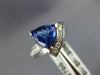 ESTATE WIDE 1.68CT DIAMOND & AAA TANZANITE 14KT WHITE GOLD 3D SWIRL RING #2454