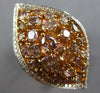 LARGE 3.56CT MULTI COLOR DIAMOND 18KT ROSE GOLD MARQUISE SHAPE FILIGREE FUN RING