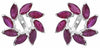 ESTATE 4.90CT AAA RUBY 14K WHITE GOLD MARQUISE MULTI LEAF FLORAL EARRING JACKETS