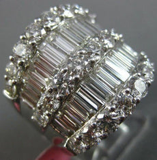 ESTATE EXTRA LARGE 4.59CT DIAMOND 18KT WHITE GOLD 3D MULTI ROW ANNIVERSARY RING