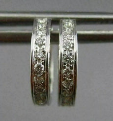 ESTATE SMALL .30CT DIAMOND 18K WHITE GOLD CLASSIC FILIGREE HUGGIE EARRINGS 25560