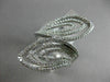 ESTATE LARGE 1.26CT DIAMOND 14KT WHITE GOLD 3D MULTI DOUBLE LEAF OPEN FUN RING