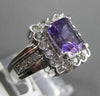 ESTATE 1.65CTW DIAMOND & AAA AMETHYST 14KT WHITE GOLD RECTANGULAR HALO FUN RING