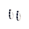 .80CT DIAMOND & AAA SAPPHIRE 18K WHITE GOLD DOUBLE ROW UMBRELLA CLIP ON EARRINGS