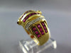 LARGE 3.65CT DIAMOND & AAA RUBY 18KT YELLOW GOLD PRINCESS MULTI ROW CROWN RING