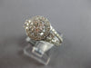 ESTATE .97CT DIAMOND 14KT WHITE GOLD 3D ROUND CLUSTER HALO FRIENDSHIP FUN RING