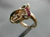 ANTIQUE LARGE 1.2CT OLD MINE DIAMOND & AAA RUBY 14K WHITE & ROSE GOLD RING 22916