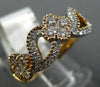 ESTATE .61CT DIAMOND 18K WHITE & ROSE GOLD FLOWER HEART WEDDING ANNIVERSARY RING