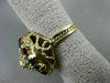 ANTIQUE LARGE 5CT AAA ROUND GARNET 14K YELLOW GOLD HANDCRAFTED FLOWER RING 21926