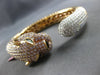 11.09CT WHITE & PINK DIAMOND & AAA EMERALD 18KT TRI COLOR GOLD BANGLE BRACELET