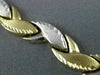 ESTATE 14KT WHITE & YELLOW GOLD 3D CLASSIC FLAT DIAMOND CUT LINK BRACELET #22707