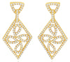 .50CT DIAMOND 14K YELLOW GOLD MULTI LEAF GEOMETRICAL TRIANGULAR HANGING EARRINGS
