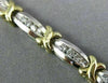 ESTATE WIDE 1.26CT DIAMOND 14K 2 TONE GOLD X LOVE CHANNEL TENNIS BRACELET #17423