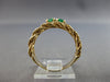ESTATE .40CT AAA EMERALD 14KT YELLOW GOLD 3D CLASSIC TWO STONE LOVE RING #27947