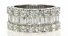 LARGE 2.16CT DIAMOND 18KT WHITE GOLD 3D ROUND & BAGUETTE 3 ROW ANNIVERSARY RING