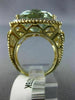 EXTRA LARGE 12.16CT DIAMOND & GREEN AMETHYST 14KT 2TONE GOLD FILIGREE HALO RING