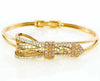 LARGE 1.17CT WHITE & PINK DIAMOND 18KT YELLOW GOLD 3D BELT CUFF BANGLE BRACELET