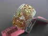 WIDE .88CT WHITE PINK & FANCY YELLOW DIAMOND 18K TRI COLOR GOLD ANNIVERSARY RING