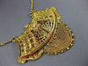 ANTIQUE OLD MINE DIAMOND 22KT YELLOW GOLD ENAMEL FILIGREE HANGING NECKLACE #2122