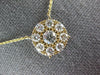 EXTRA LARGE 1.24CT DIAMOND 14KT YELLOW GOLD 3D SOLITAIRE CLUSTER FLOWER NECKLACE