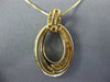 .5CT DIAMOND 14K YELLOW GOLD ROUND & BAGUETTE DOUBLE OVAL HALO LOVE KNOT PENDANT