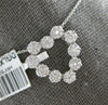 .50CT DIAMOND 14KT WHITE GOLD 3D MULTI FLOWER OPEN HEART SHAPE FLOATING PENDANT