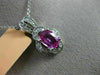 ESTATE .97CT DIAMOND & AAA PINK SAPPHIRE 14KT WHITE GOLD FLOWER FLOATING PENDANT