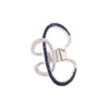 EXTRA LARGE .75CT DIAMOND & AAA SAPPHIRE 18KT WHITE GOLD LOVE KNOT FUN RING