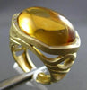 ESTATE LARGE 19.92CT DIAMOND & AAA CITRINE 14KT YELLOW GOLD 3D TIGER DESIGN RING