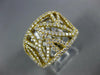 LARGE 1.32CT DIAMOND 18K TWO TONE GOLD MULTI LEAF OPEN FILIGREE ANNIVERSARY RING