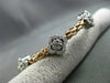 ESTATE 1.30CT DIAMOND 14KT WHITE & ROSE GOLD 3D FLOWER FLEXIBLE BANGLE BRACELET