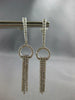 LONG 1.25CT DIAMOND 18KT WHITE GOLD MULTI BAR CHANDELIER HANGING EARRINGS #27662