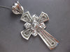 EXTRA LARGE 3.0CT DIAMOND 14K WHITE GOLD ROUND & BAGUETTE CROSS FLOATING PENDANT