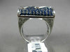 ESTATE LARGE 1.65CT DIAMOND & AAA SAPPHIRE 18KT WHITE GOLD 3D FILIGREE WAVE RING