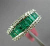 WIDE 2.16CT DIAMOND & AAA EMERALD 18KT WHITE GOLD SEMI ETERNITY ANNIVERSARY RING