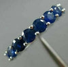 ESTATE 3.8CT AAA ROUND SAPPHIRE 14K WHITE GOLD ETERNITY WEDDING ANNIVERSARY RING