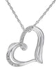 ESTATE .04CT DIAMOND 14KT WHITE GOLD CLASSIC OPEN HEART SIDEWAY FLOATING PENDANT