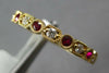 .40CT DIAMOND & AAA RUBY 18KT YELLOW GOLD FILIGREE MILGRAIN SEMI ETERNITY RING