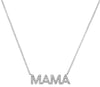 ESTATE .22CT DIAMOND 14KT WHITE GOLD 3D CLASSIC LOCK MAMA FUN LOVE NECKLACE