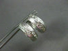 ANTIQUE WIDE .35CT DIAMOND 18KT WHITE GOLD FILIGREE HUGGIE EARRINGS #11988