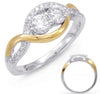 ESTATE .64CT DIAMOND 14KT WHITE & YELLOW GOLD CLASSIC 2 STONE INFINITY LOVE RING