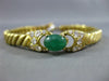 ESTATE 1.95CT DIAMOND & AAA CABOCHON EMERALD 18KT YELLOW GOLD SNAKE FUN BRACELET