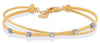 .20CT DIAMOND 14K 2 TONE GOLD ROUND BY THE YARD ADJUSTABLE HEART BANGLE BRACELET