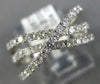 ESTATE WIDE .90CT DIAMOND 18KT WHITE GOLD 3D CLASSIC CRISS CROSS X LOVE RING